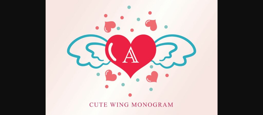 Cute Wing Monogram Font Poster 1