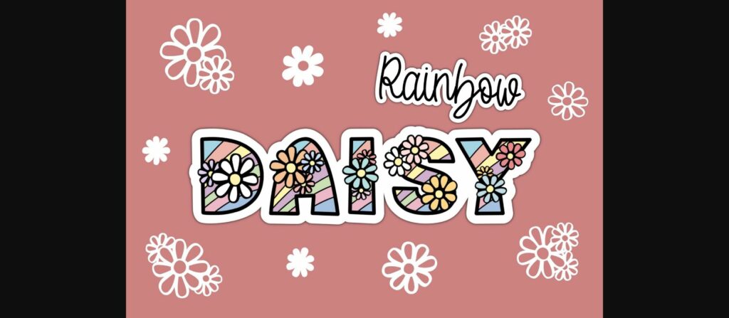 Daisy Rainbow Font Poster 1