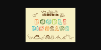 Doodle Dinosaur Font Poster 1