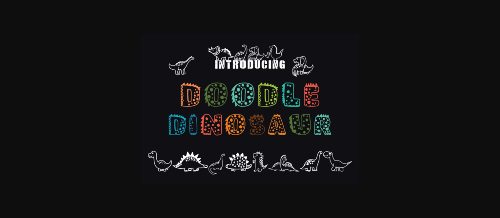 Doodle Dinosaur Font Poster 4