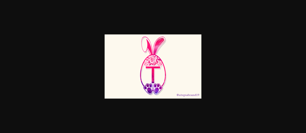 Easter Bunny Rose Font Poster 8