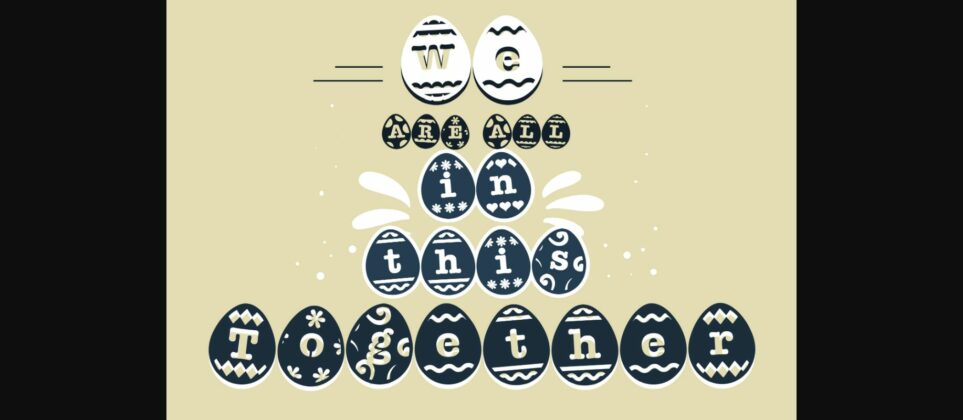 Easter Egg Stencil Font Poster 4