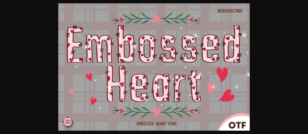 Embossed Heart Font Poster 1