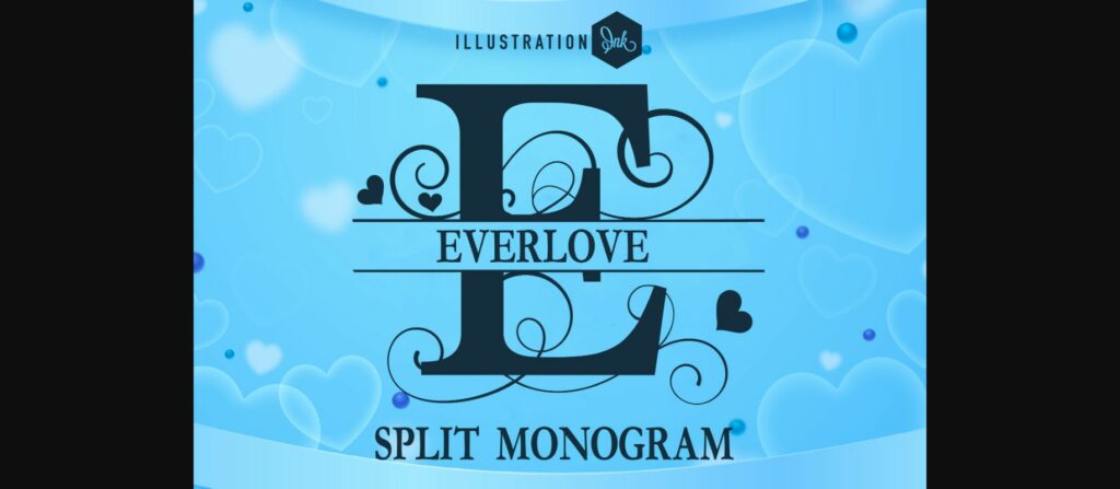 Everlove Split Monogram Font Poster 1