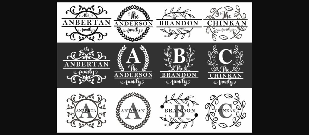 Family Monogram Font Poster 3