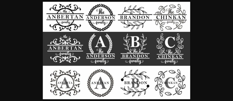 Family Monogram Font Poster 1