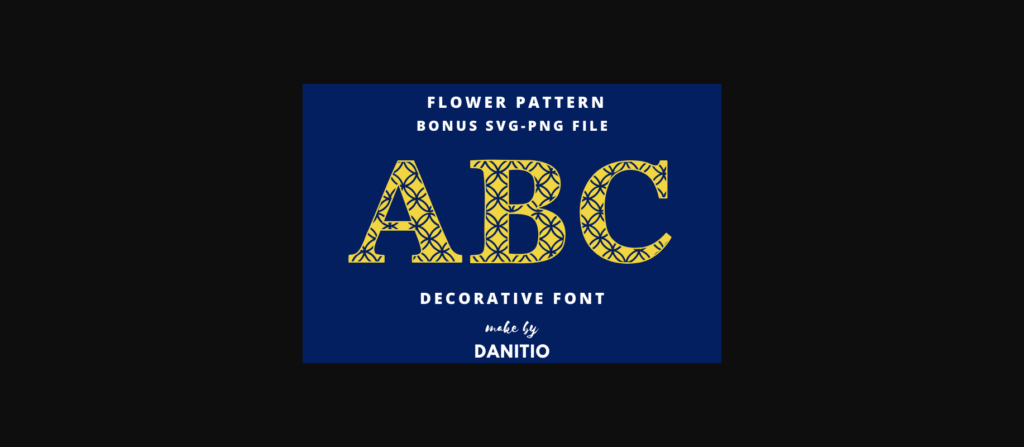 Flower Pattern Font Poster 3