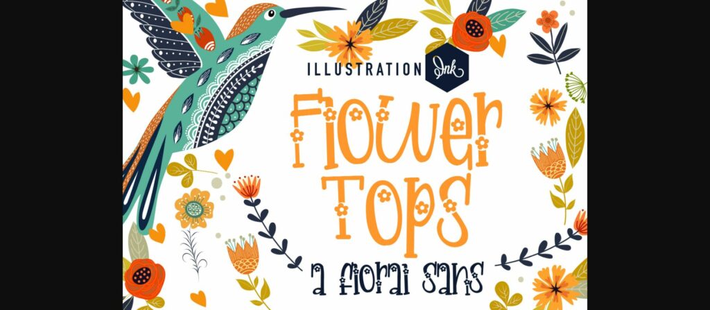 Flower Tops Font Poster 3