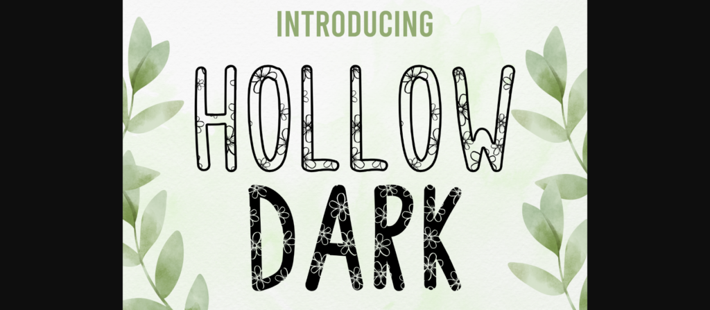 Flowers Hollow Dark Font Poster 3