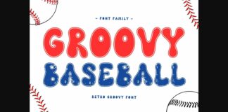 Groovy Baseball Font Poster 1