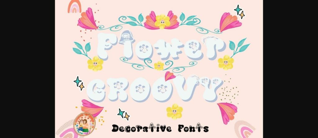 Groovy Flower Font Poster 4