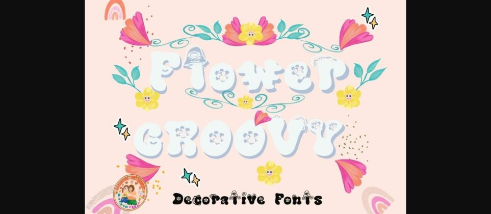 Groovy Flower Font Poster 2