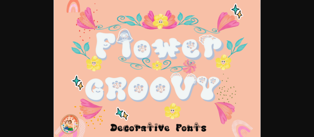 Groovy Flower Font Poster 3