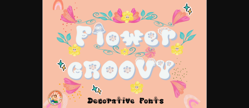 Groovy Flower Font Poster 3