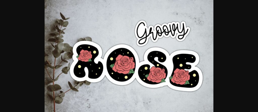 Groovy Rose Font Poster 3