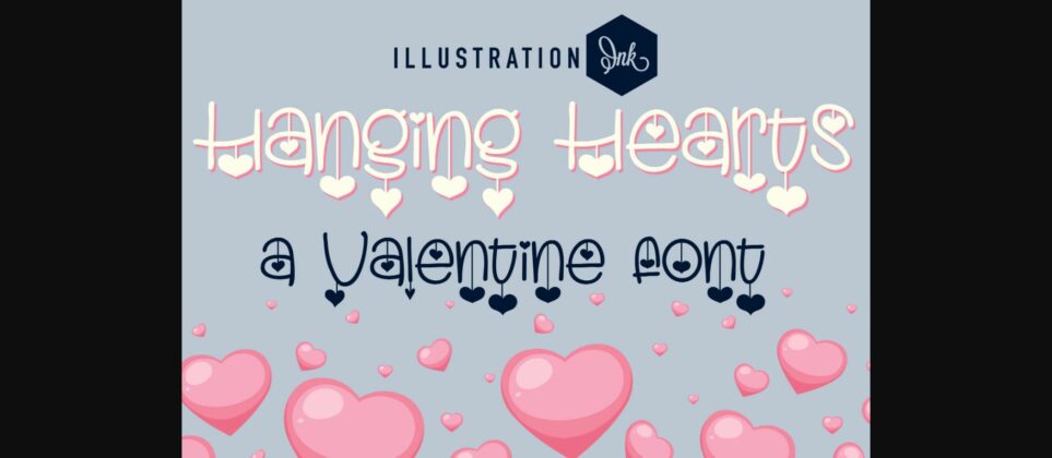 Hanging Hearts Font Poster 3