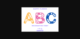 Happy Flower Font Poster 1