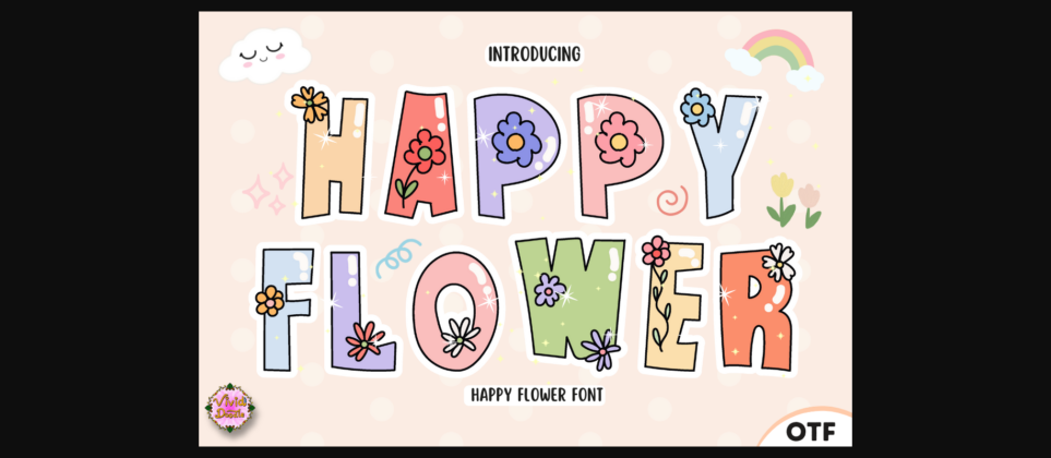 Happy Flower Font Poster 3