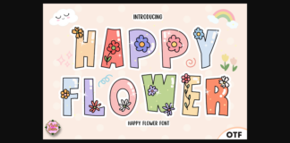 Happy Flower Font Poster 1