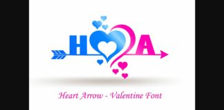 Heart Arrow Font Poster 1