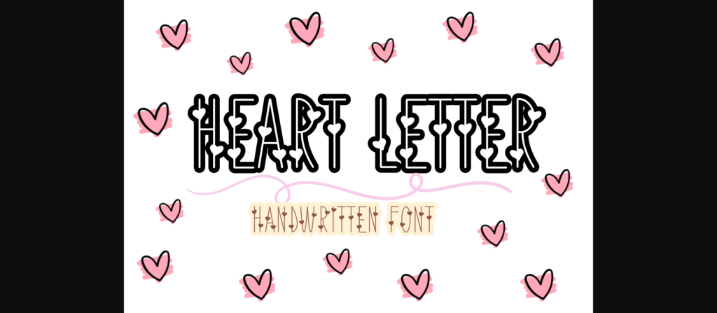 Heart Letter Font Poster 3