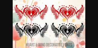 Heart & Wing Font Poster 1