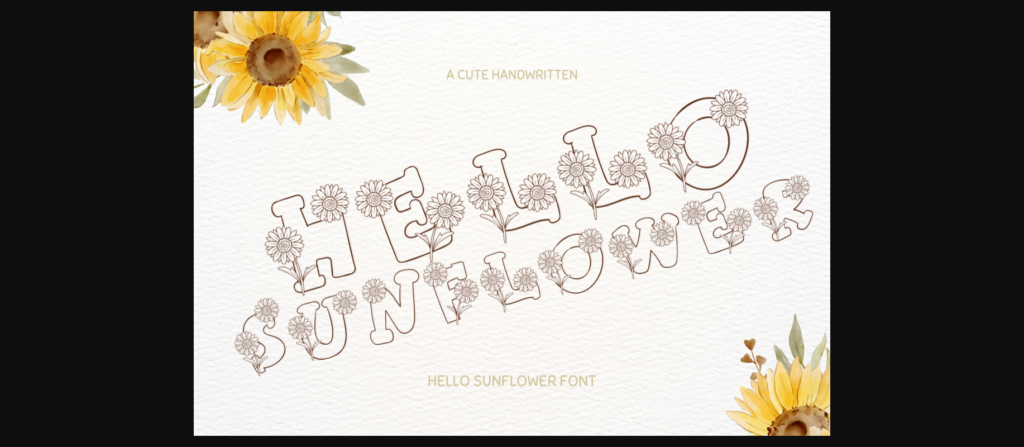 Hello Sunflower Font Poster 3