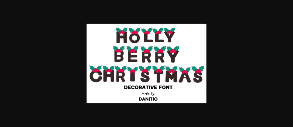 Holly Berry Christmas Font Poster 3