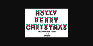 Holly Berry Christmas Font Poster 1