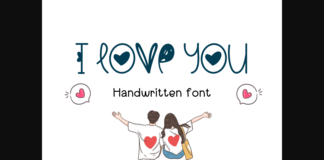 I Love You Font Poster 1