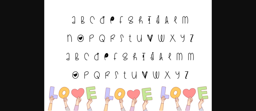 I Love You Font Poster 4