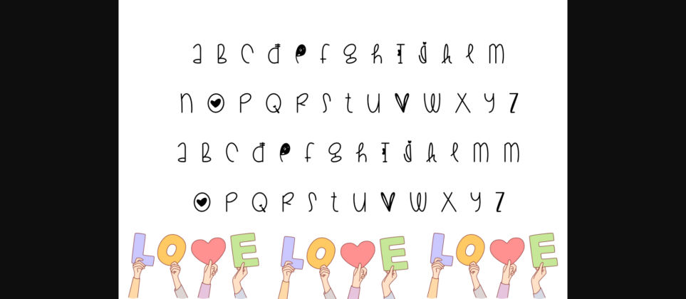 I Love You Font Poster 4