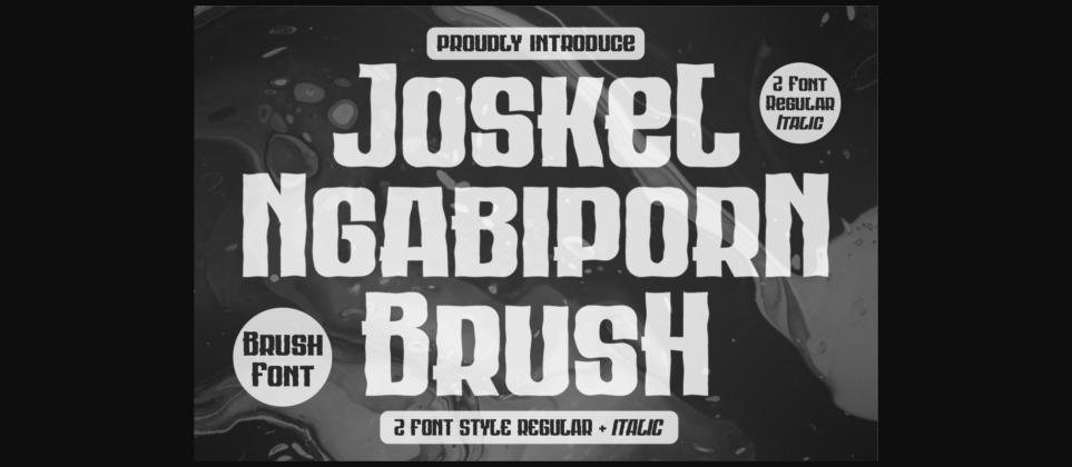 Joskel Ngabiporn Brush Font Poster 3