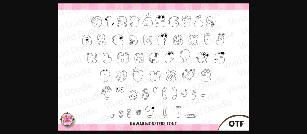 Kawaii Monsters Font Poster 2