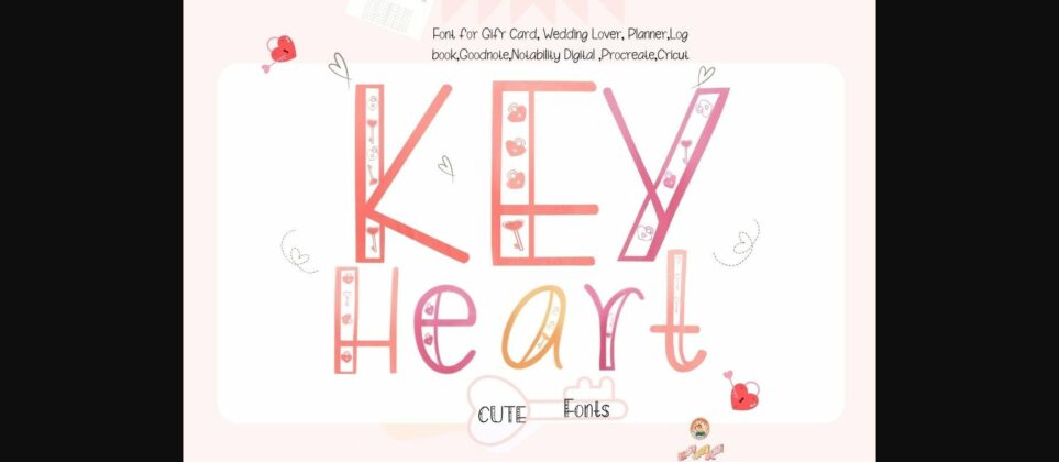 Key Hearts Font Poster 3