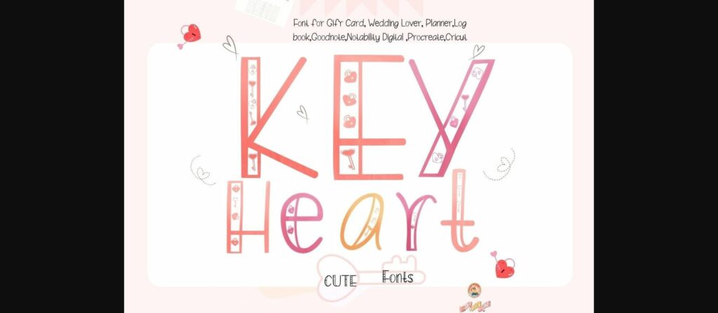 Key Hearts Font Poster 1