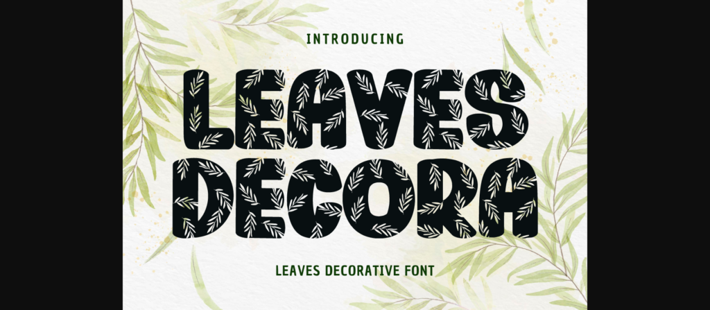 Leaves Decora Font Poster 3