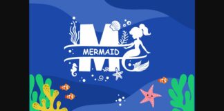 Little Mermaid Monogram Font Poster 1