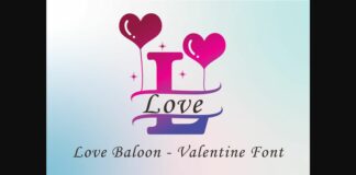 Love Baloon Font Poster 1