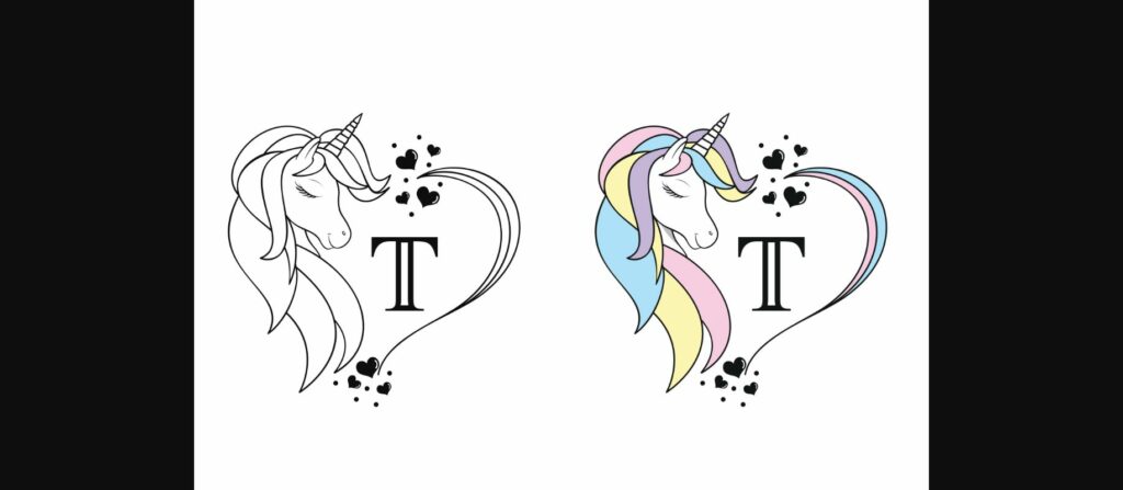 Love Unicorn Monogram Font Poster 6