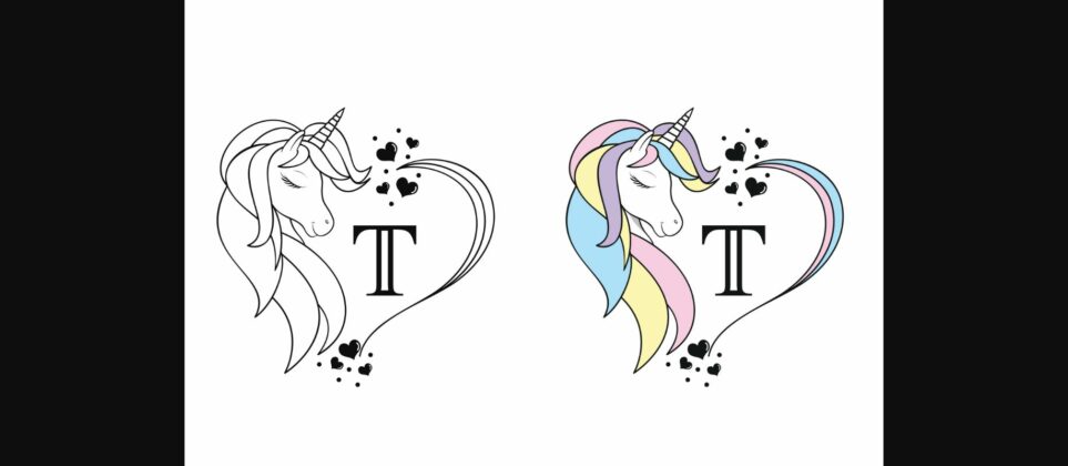 Love Unicorn Monogram Font Poster 6