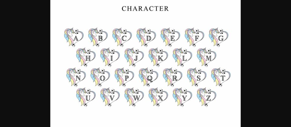 Love Unicorn Monogram Font Poster 8