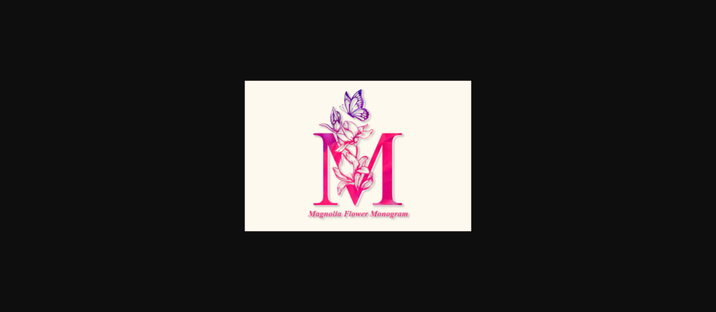 Magnolia Flower Monogram Font Poster 3