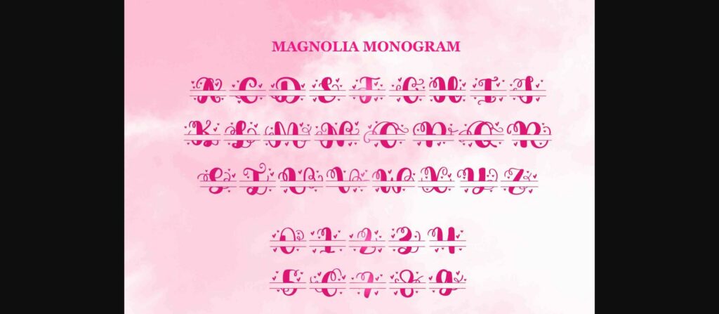 Magnolia Monogram Font Poster 6