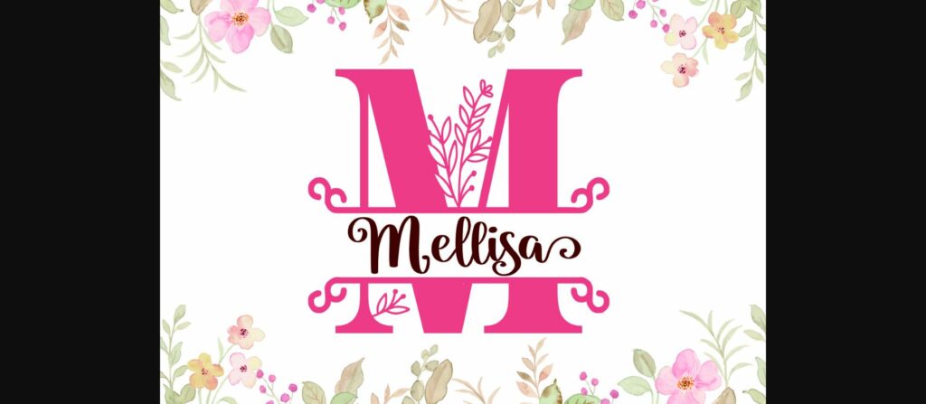 Mellissa Monogram Font Poster 3