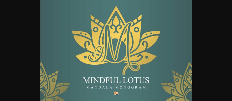 Mindful Lotus Mandala Monogram Font Poster 3