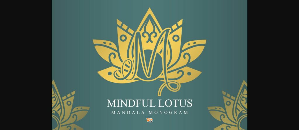 Mindful Lotus Mandala Monogram Font Poster 1