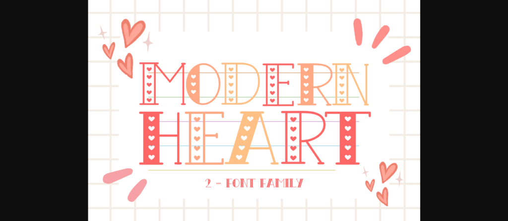 Modern Heart Font Poster 3