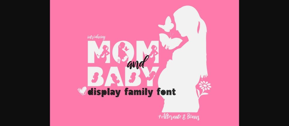 XMom and Baby Font Font Poster 4