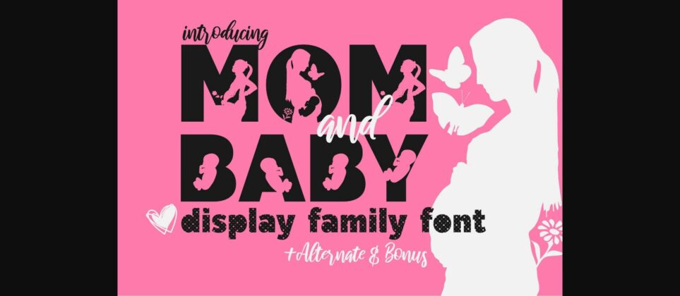 XMom and Baby Font Font Poster 3